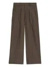 Isabel Marant Lisetta Pinstripe Pleated Wide Leg Wool Blend Trousers