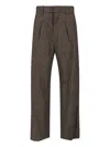 Isabel Marant Lisetta Pinstripe Pleated Wide Leg Wool Blend Trousers In Brown