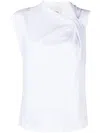 Isabel Marant Organic Cotton Ribbed Crew-neck Asymmetric Sleeveless Cutout T-shirt In Multi