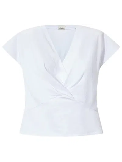 Isabel Marant T-shirt Drapeggiata Nadrine In Jersey Di Cotone In White