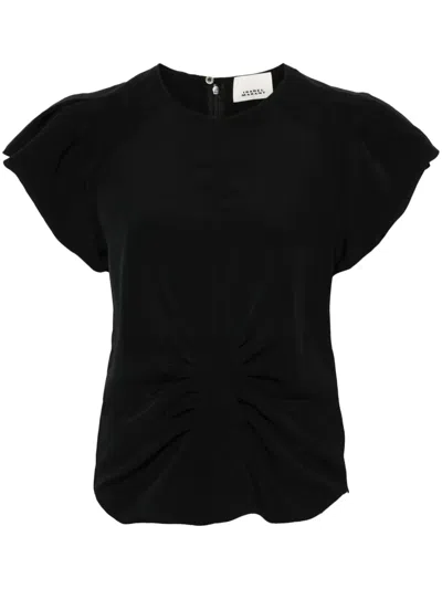 Isabel Marant Tullya Crepe Top In 黑色