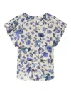 Isabel Marant Tullya Knotted Floral Top In White