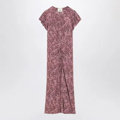 Isabel Marant Tullya Midi Dress In Purple/cream
