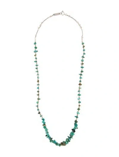 Pre-owned Isabel Marant Turquoise Bead Necklace, 25.75" In Multi