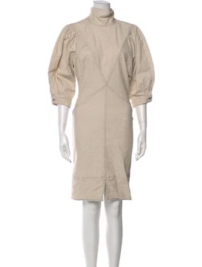 Pre-owned Isabel Marant Turtleneck Knee-length Dress In Neutral