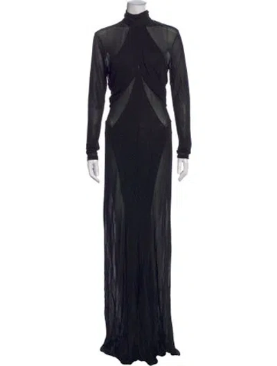 Pre-owned Isabel Marant Turtleneck Long Dress In Black