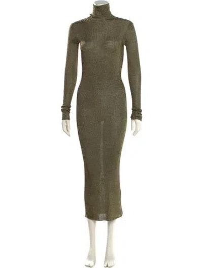 Pre-owned Isabel Marant Turtleneck Long Dress In Green
