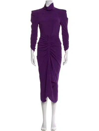 Pre-owned Isabel Marant Turtleneck Long Dress In Purple