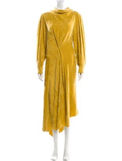 Pre-owned Isabel Marant Turtleneck Long Dress In Yellow