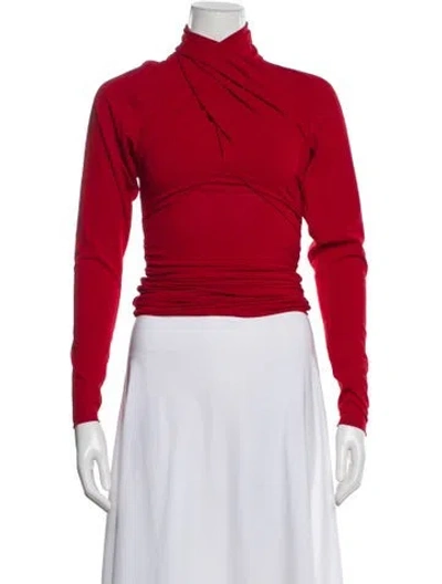 Pre-owned Isabel Marant Turtleneck Long Sleeve Top In Red