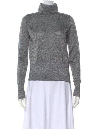 Pre-owned Isabel Marant Turtleneck Long Sleeve Top In Silver