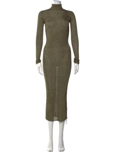Pre-owned Isabel Marant Turtleneck Midi Length Dress In Green