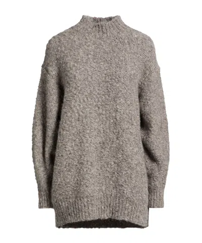 Isabel Marant Turtleneck Mid-length Knit Sweater In Gray