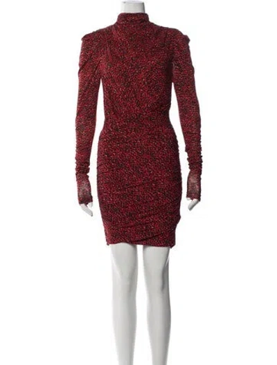 Pre-owned Isabel Marant Turtleneck Mini Dress In Red