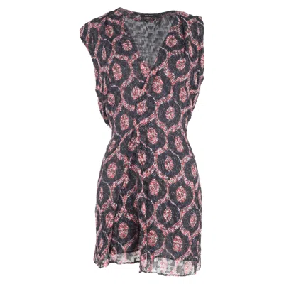 Isabel Marant Tuxi Printed Mini Dress In Multicolor Viscose In Blue