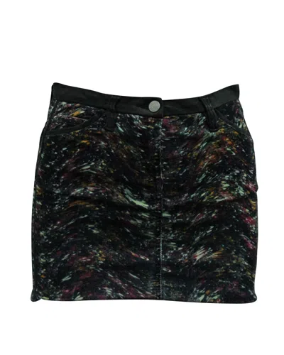 Isabel Marant Tweed Mini Skirt In Multicolor Cotton In Black