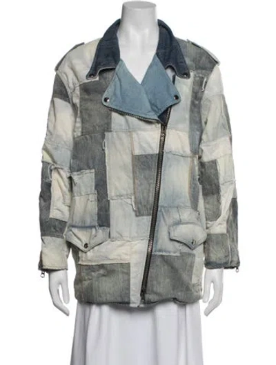 Pre-owned Isabel Marant Tweed Pattern Biker Jacket In Multicolor