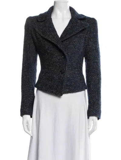 Pre-owned Isabel Marant Tweed Pattern Blazer In Blue