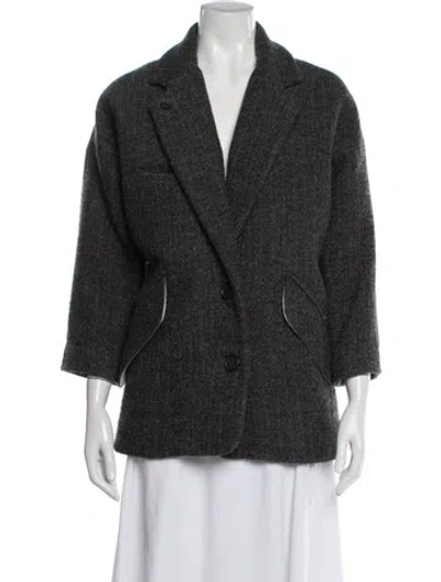 Pre-owned Isabel Marant Tweed Pattern Blazer In Gray