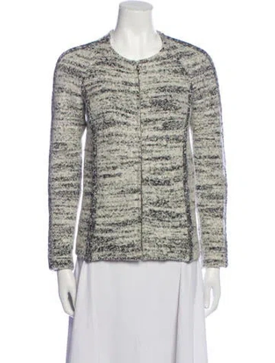 Pre-owned Isabel Marant Tweed Pattern Bolero In White