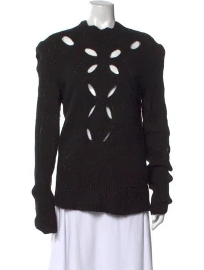Pre-owned Isabel Marant Tweed Pattern Crew Neck Sweater In Black