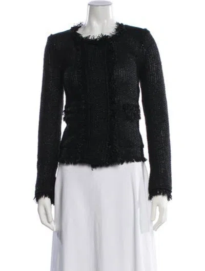 Pre-owned Isabel Marant Tweed Pattern Crew Neck Sweater In Black
