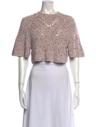 Pre-owned Isabel Marant Tweed Pattern Crew Neck Sweater In Blue