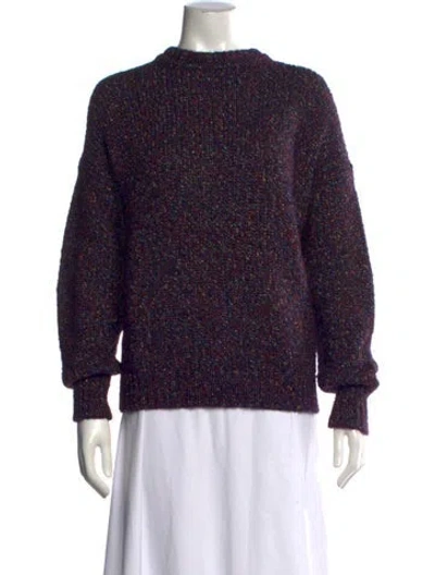 Pre-owned Isabel Marant Tweed Pattern Crew Neck Sweater In Blue