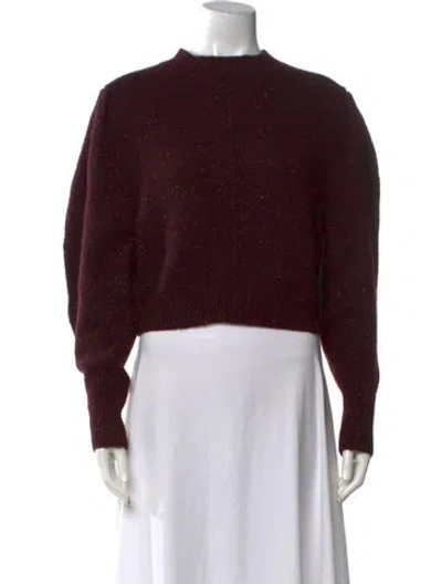 Pre-owned Isabel Marant Tweed Pattern Crew Neck Sweater In Burgundy