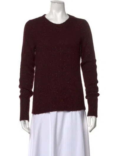Pre-owned Isabel Marant Tweed Pattern Crew Neck Sweater In Burgundy