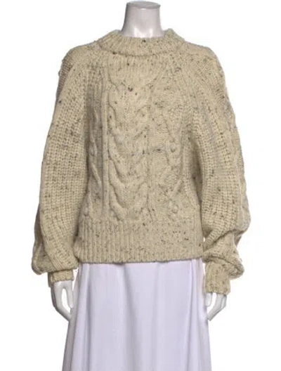 Pre-owned Isabel Marant Tweed Pattern Crew Neck Sweater In Neutrals