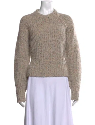 Pre-owned Isabel Marant Tweed Pattern Crew Neck Sweater In Neutrals