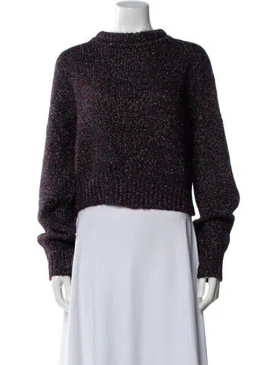Pre-owned Isabel Marant Tweed Pattern Crew Neck Sweater In Purple
