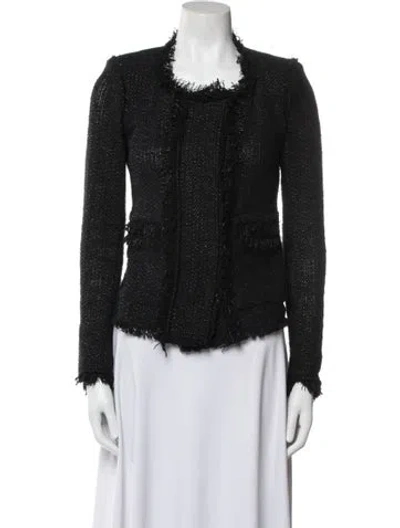 Pre-owned Isabel Marant Tweed Pattern Evening Jacket In Black