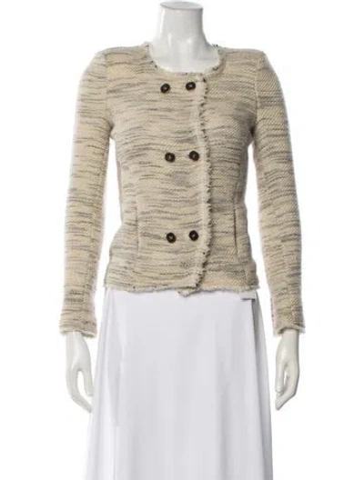 Pre-owned Isabel Marant Tweed Pattern Evening Jacket In Neutral