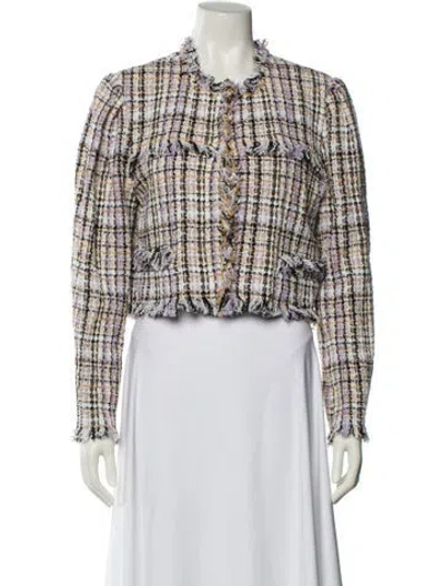 Pre-owned Isabel Marant Tweed Pattern Evening Jacket In Purple