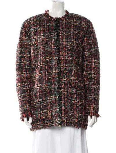 Pre-owned Isabel Marant Tweed Pattern Evening Jacket In Red