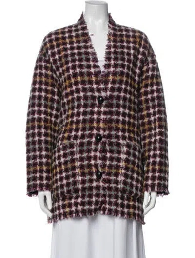 Pre-owned Isabel Marant Tweed Pattern Jacket In Purple
