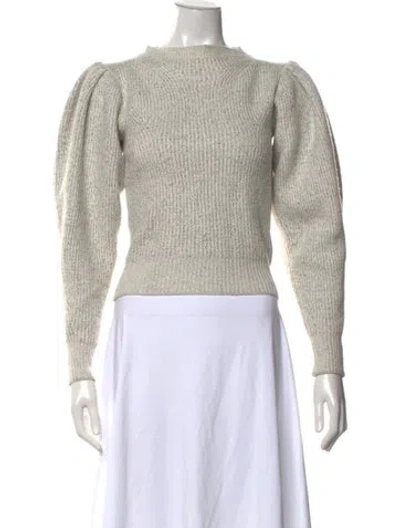 Pre-owned Isabel Marant Tweed Pattern Mock Neck Sweater In Grey