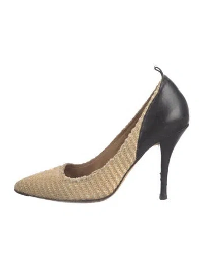 Pre-owned Isabel Marant Tweed Pattern Raw-edge Trim Pumps In Black/neutrals