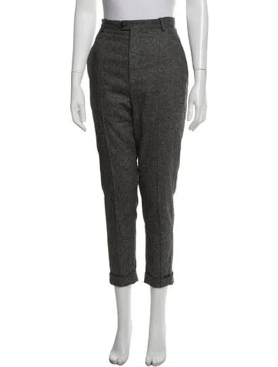 Pre-owned Isabel Marant Tweed Pattern Straight Leg Pants In Black