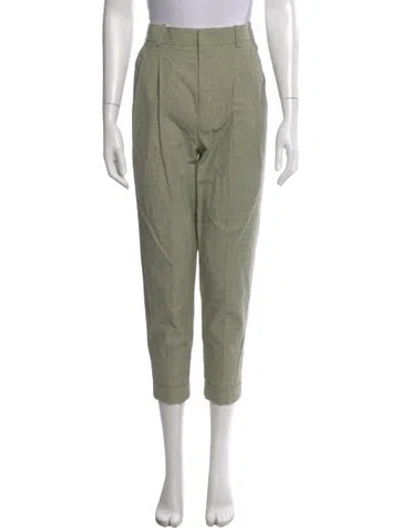 Pre-owned Isabel Marant Tweed Pattern Straight Leg Pants In Green