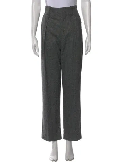 Pre-owned Isabel Marant Tweed Pattern Wide Leg Pants In Gray