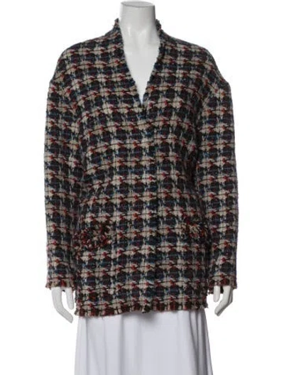 Pre-owned Isabel Marant Tweed Tweed Pattern Jacket In Blue