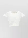 ISABEL MARANT TWIST-FRONT CROPPED CREW NECK TOP