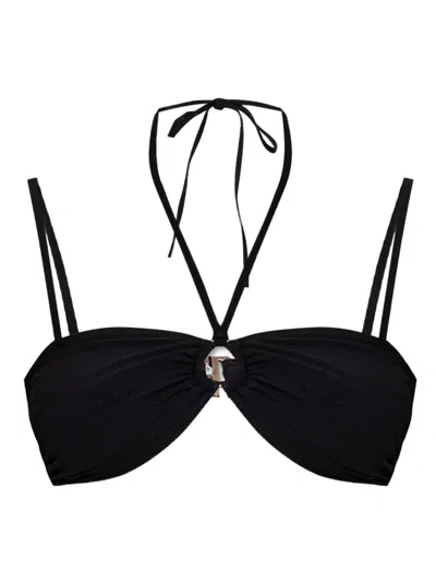 Isabel Marant Twisted-front Bikini Top In Black