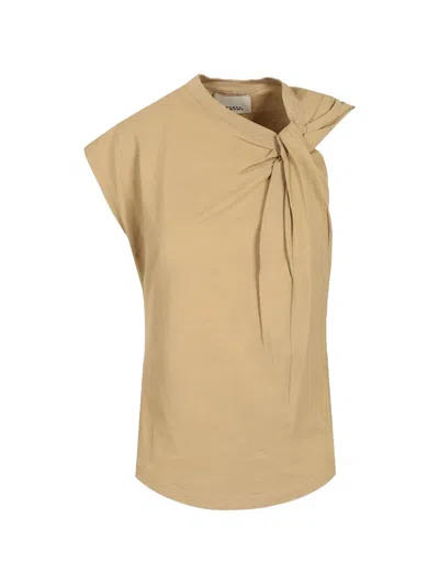 Isabel Marant Twisted Sleeveless T-shirt In Brown