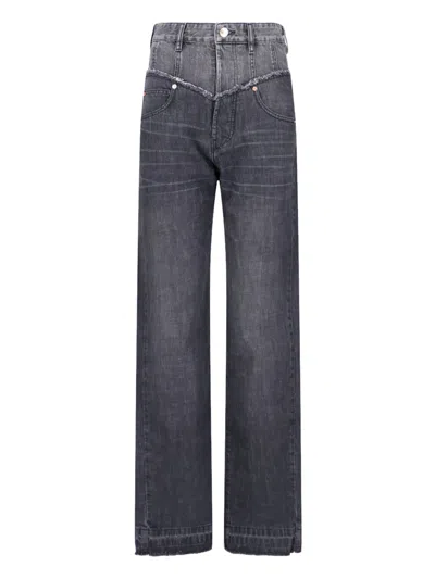 Isabel Marant Two-tone Jeans Noemie In Blue