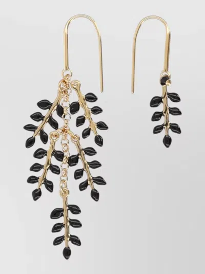 Isabel Marant Two Tone Leaf Dangle Earrings Design In Gold