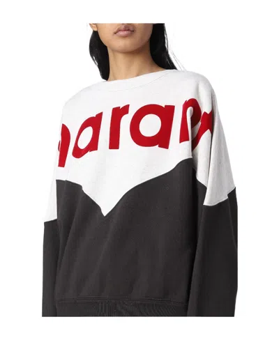 Isabel Marant Two-tone Logo-print Sweatshirt In Black
